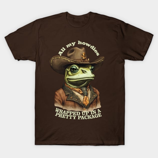 Vintage funny animal cowboy frog howdy western lingo T-Shirt by BigMRanch